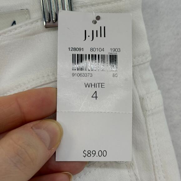 J. Jill Authentic White Jeans Women size 4 Fit Slim Ankle Preppy Classic - Picture 8 of 11